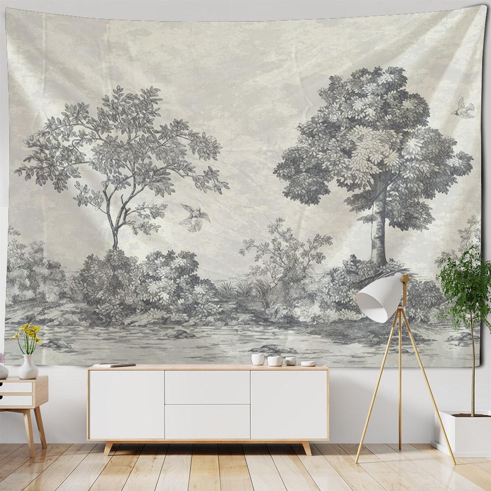 Tropical Rainforest Tapestry European Style Jungle Wall Hanging Living Room Tapestry Home Wall Decoration Bed Sheets Picnic Mats