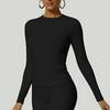 Women's Plain Round Neck Quick-Dry Yoga T-Shirt - Summer Slim Fit Fitness Top