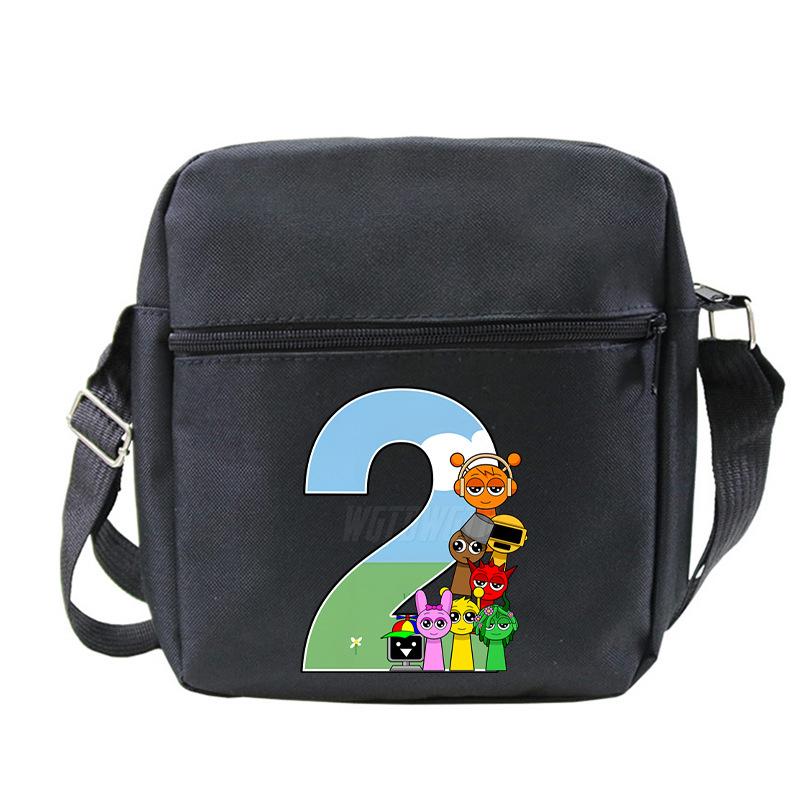 Fashion Children'S Shoulder Bag 26 Letters Personalized Printing Rhythm Box Black Messenger Bag Stationery Bag
