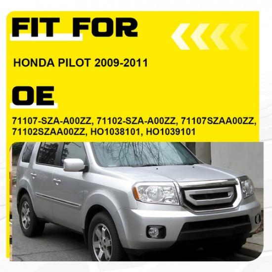 2X For Honda Pilot 2009-11 Exterior Fog Light Lamp Bumper Cover Bezel Left+Right