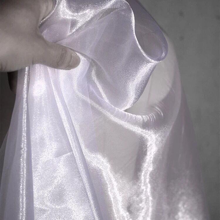 DIY Christmas Tree Bow Decoration Transparent Pearlescent Slightly Hard Organza Fabric Wedding Floral Wedding Dress Gowns Fabric