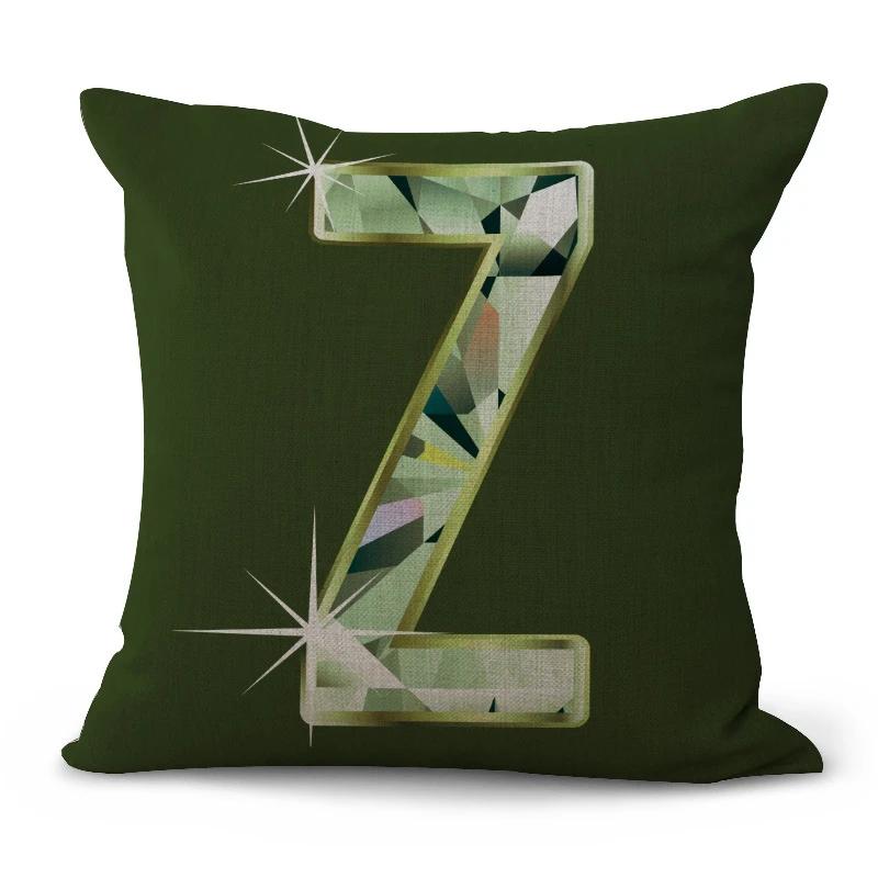 Simple Pure Color English Alphabet throw pillow cover with short plush print for living room sofa decoration cushion cover
