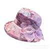 Eugen Yarn Bow Mesh Hat Women's Summer Outdoor Sunshade Sunscreen Hat Casual Breathable Curled Edge Mother Hat