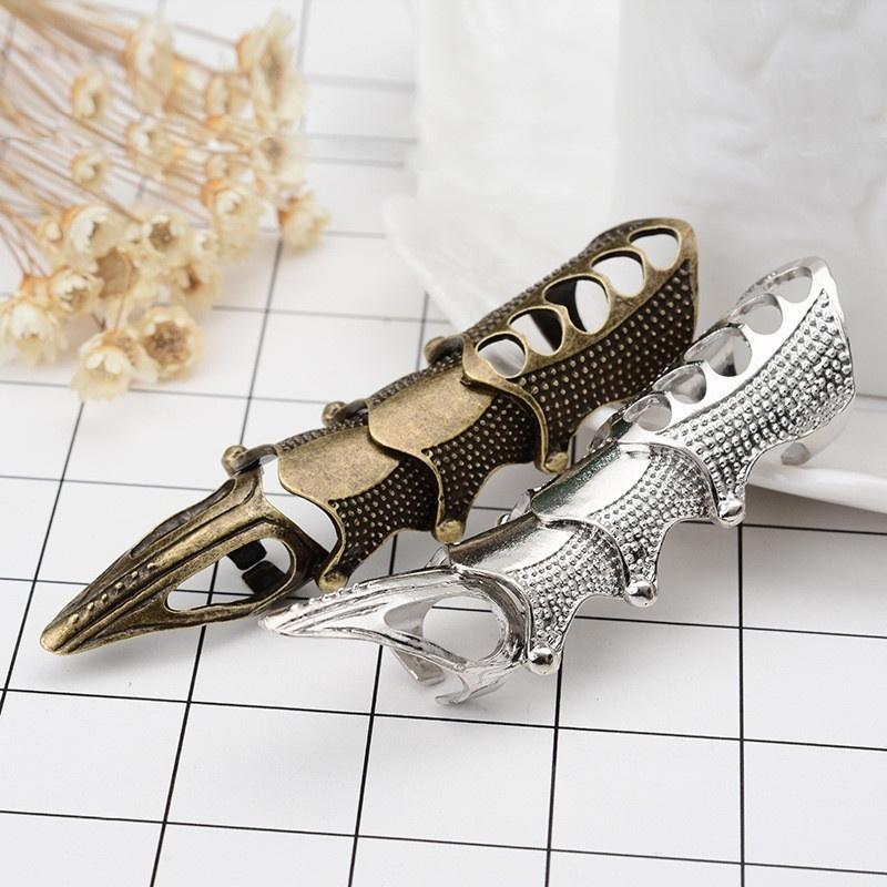 Punk Ring Rock Scroll Gelenk Rüstung Knöchel Metall Vollfinger Klaue Ringe Halloween Unisex Verstellbares Ring Set