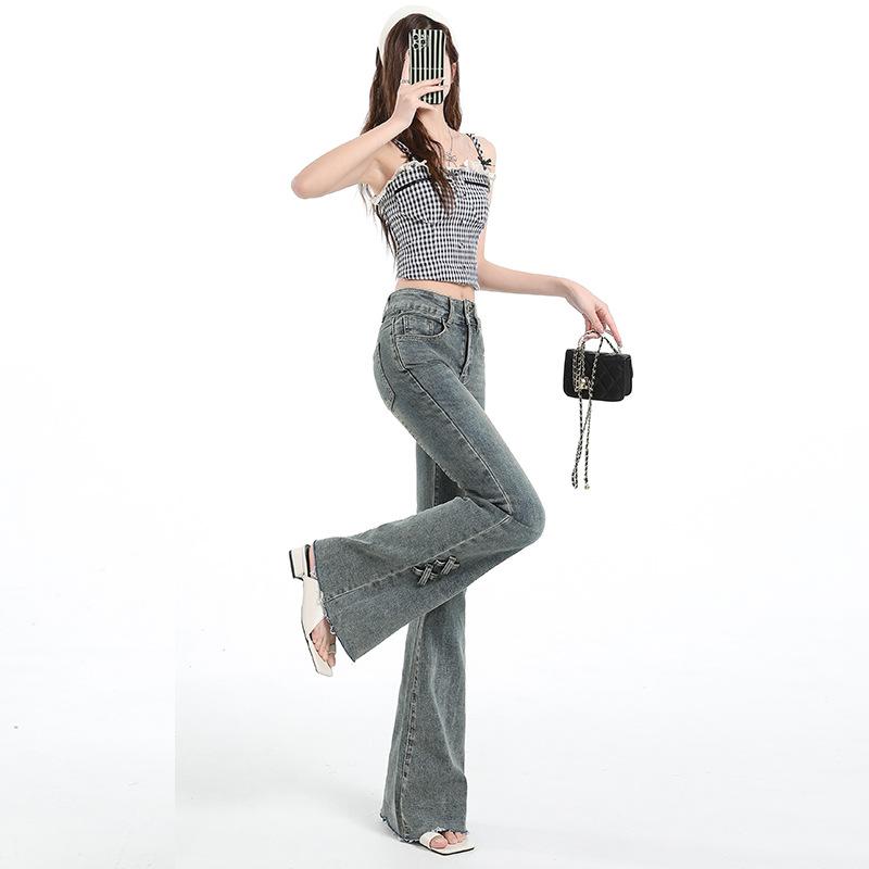 Popular Fashion Versatile High Waist Slimming Design Flared Pants, Trousers & Extended XS-XL Yichun