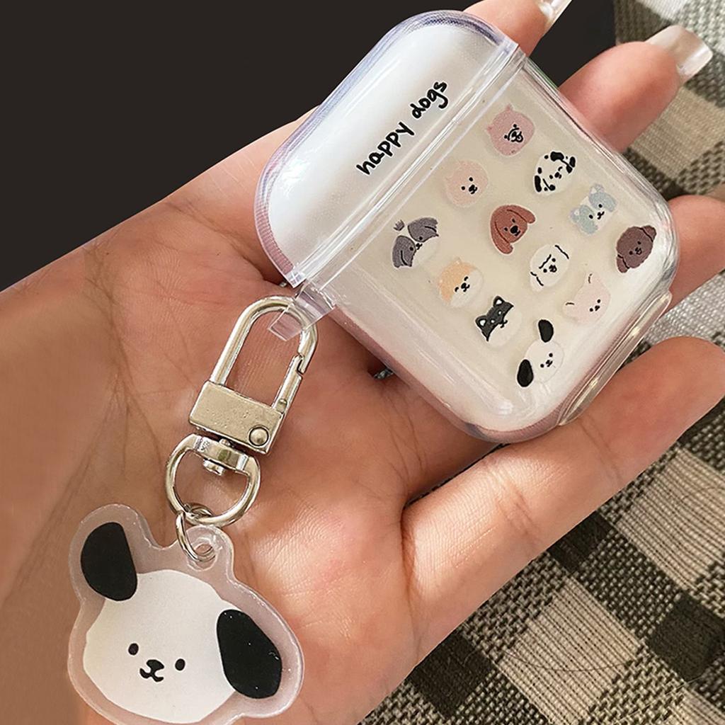For Apple AirPods wireless bluetooth headset protective case case ins cute puppy creative transparent cartoon