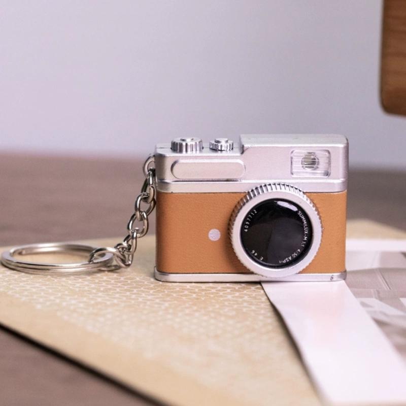 Creative Design Mini DSLR Camera Glowing Keychain Includes Light Sound Effect for Stylish Gifts and Parties Personal Use