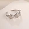 Vintage Stainless Steel Scallop Rings for Women Men Classic Ocean Starfish Shell Open Rings Aesthetic Jewelry Summer Beach Gift