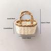Miniature Basket Handmade Mini Wicker Basket Woven Paper Rattan Basket Dollhouse Ornament Accessories Decoration Easter