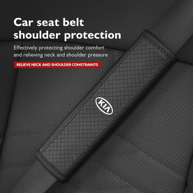 AQH1  For KIA Car Safety Belt Shoulder Protector Pad Leather Seat Belt Cover Accessories K5 K2 Rio Optima Sportage Venga Sorento