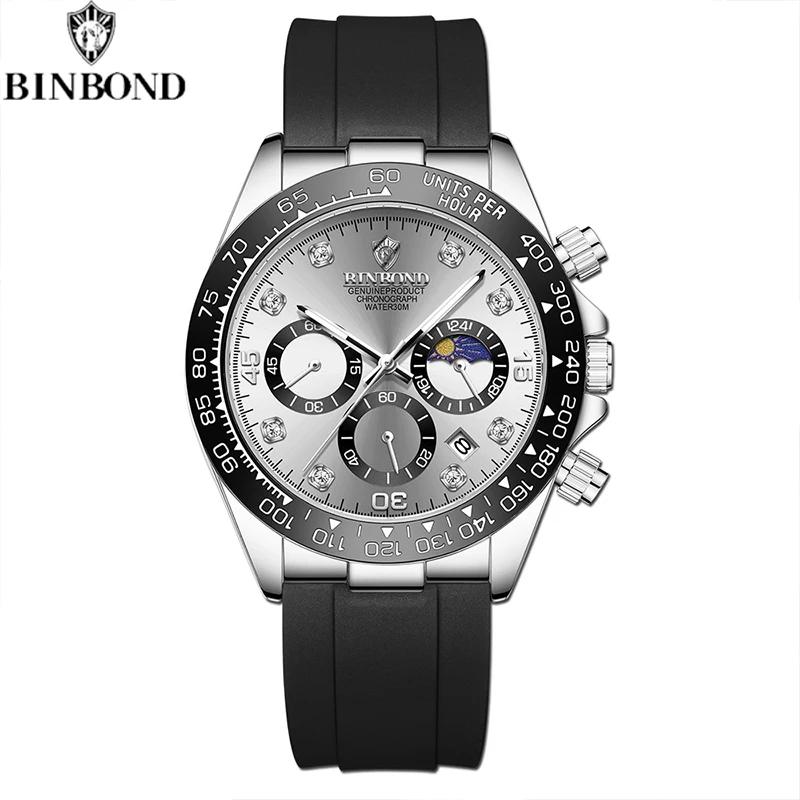 BINBOND Luxury Men Watch Quartz Man Watches Waterproof Luminous Hand Top Brand Watch for Men Date Chronograph Sport Wristwatch