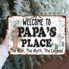 Vintage Metal Dad House Welcome Sign Rustic Father's Day Gift Wall Decor