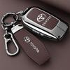 QHJS9 Zinc Alloy Leather Car Key Case Cover Shell for Toyota CHR Hilux Fortuner Land Cruiser 200 Camry Corolla Crown RAV4 Highland