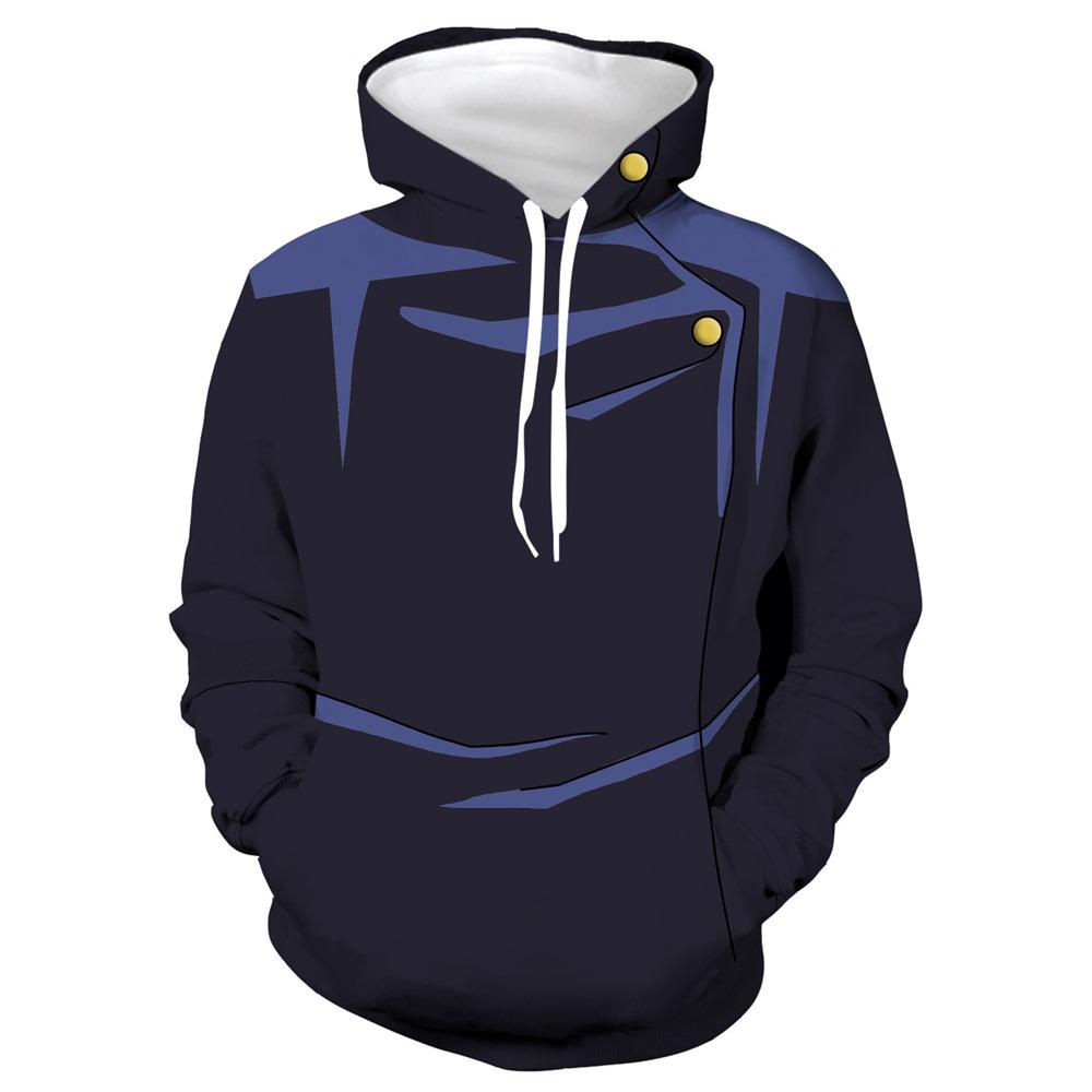 Felpa Sportiva da Uomo con Cappuccio Stampa Digitale 3D Moda Cartone Animato Animazione Felpa Casual