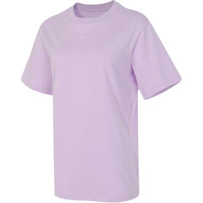 Casual Loose Solid Color Round Neck Pullover Breathable Short Sleeve T-Shirt Women T-Shirts Light-Purple FD4150-511