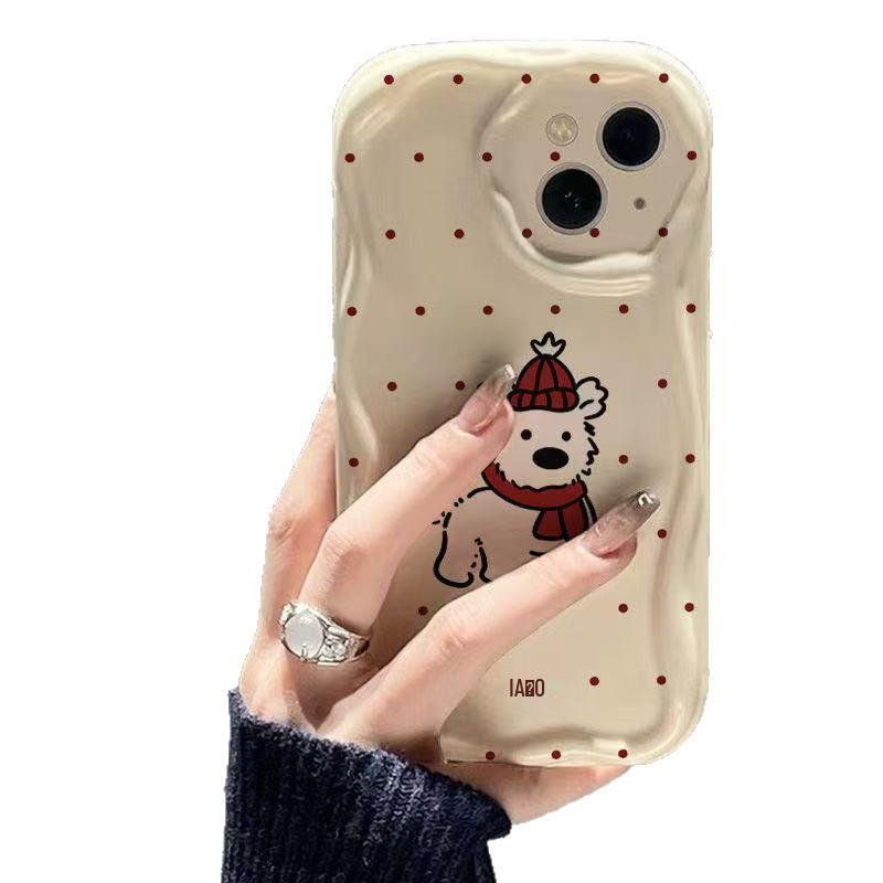 Polka Dot Puppy iPhone Case for 12/13/14 Pro, 15, 16, 17, and 17 Pro Max