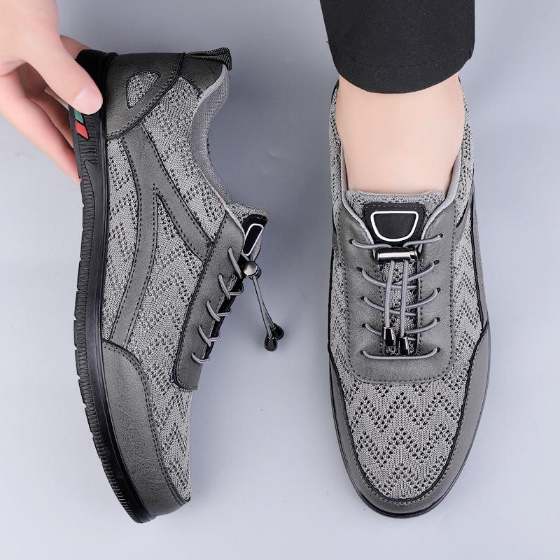 Men's shoes 2025 summer new fashion fly-woven mesh breathable and lightweight outdoor street travel casual sports shoes tide