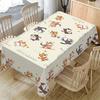 1pc Cute Cat & Farmhouse Tablecloth with Playful Tabby Cat Design - Blue, Yellow, Orange & Gray Rectangular Polyester Table Cover, Durable Indoor/Outd