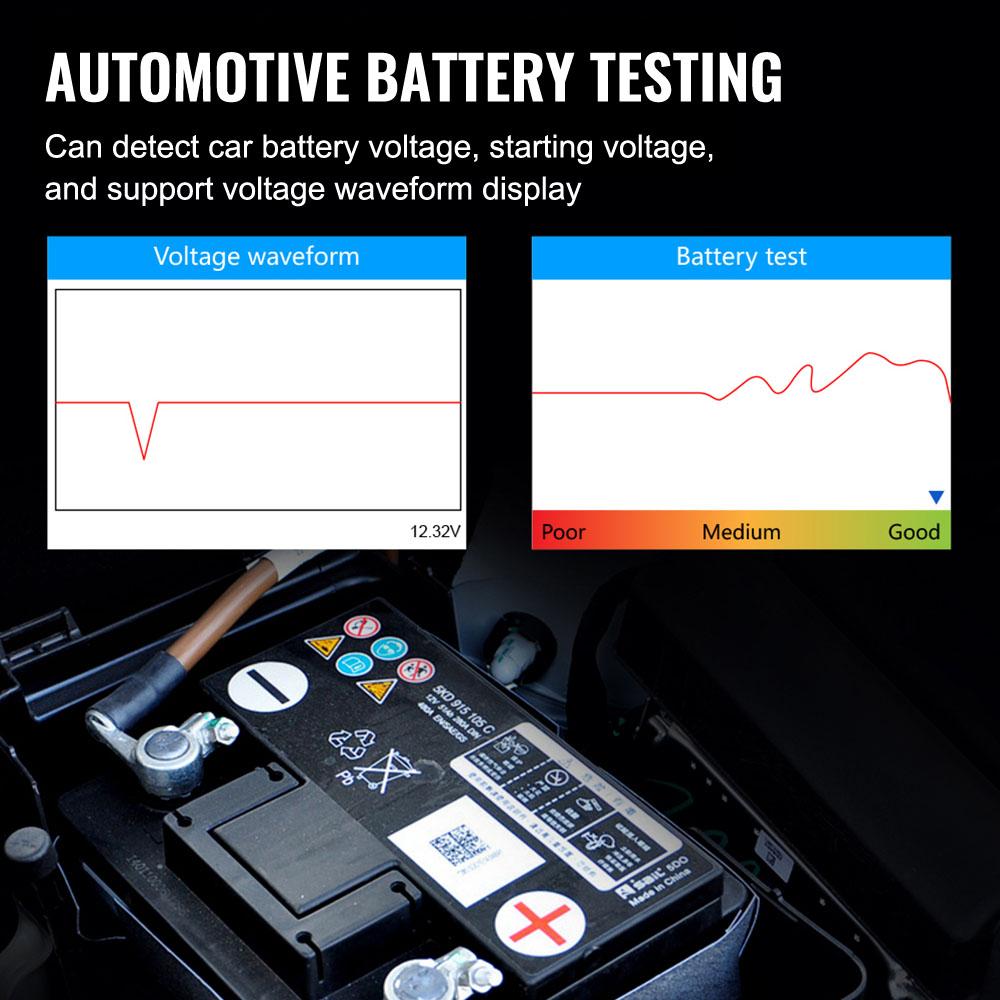 V500 Code Reader Read Vehicle Information Check Engine System Car OBD2 Diagnostic Tools OBD II Scanner Battery Tester Fault Code Clear Universal
