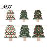 Seasonal Home Decor Christmas Tree Shaped Drawstring Gift Bags, Xmas Hanging Treat Sacks, Holiday Candy Bags Small Storage Pouches for Decorations