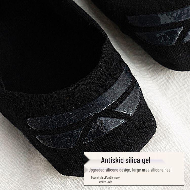 Women's Invisible Low-Cut Lace Socks: Thin, Breathable, Anti-Slip Silicone Heel, Short-Tube Cotton.