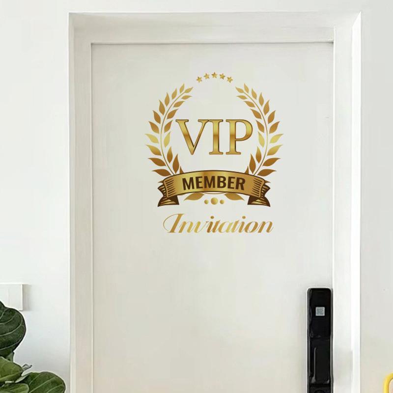 

Золотые VIP-наклейки, скандинавские креативные виниловые наклейки для спальни, ванной комнаты, декоративные наклейки на деревянные двери 30x30cm