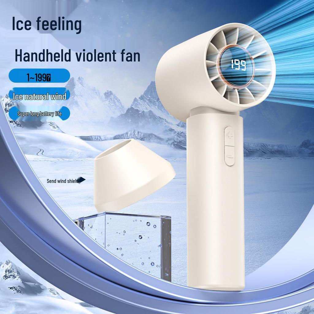 T12 USB Mini Digital Display Leafless Turbine Handheld High-Speed Fan