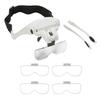Headband Magnifier with 5 Lenses Dual LED Light Head Mount Magnifying Glass for Repair Crafts