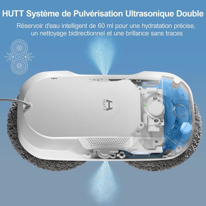 HUTT DDC56 Robot Lavavetri - Robot Pulitore di Vetri con Doppia Spruzzatura d'acqua - Sistema di Protezione