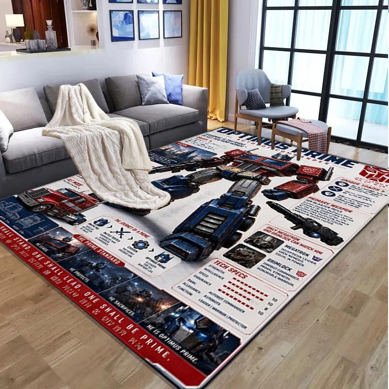 Transformers Pattern Rug, Indoor/Outdoor Mat, for Picnic, Gameroom, Bedroom, Office, Living Room, Home Decor Carpet, Birthday Gift