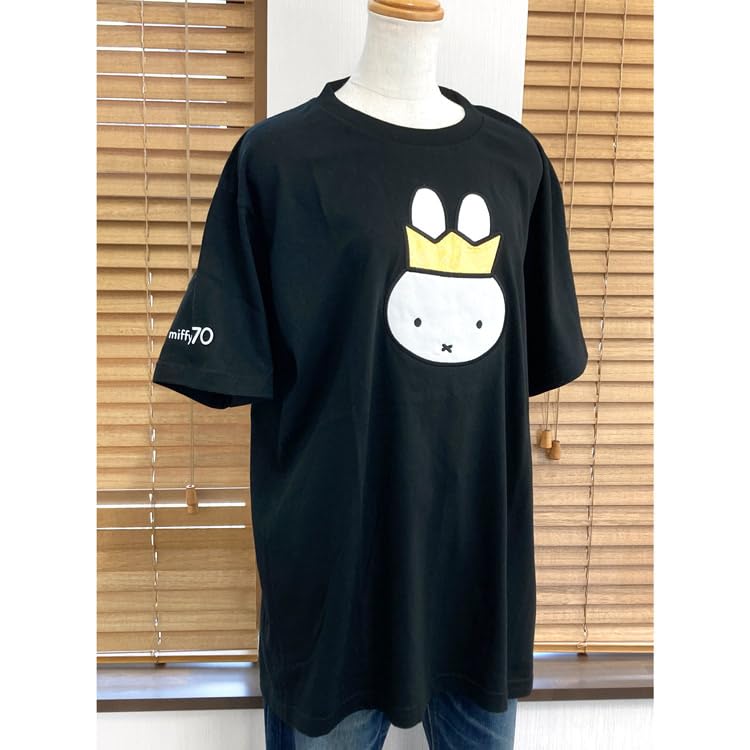 Miffy 70th Anniversary Appliqué T-shirt Gold & Black Black L Size