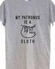 My Patronus Is a Sloth Funny T Shirt Tee Animal Lazy Procrastinate