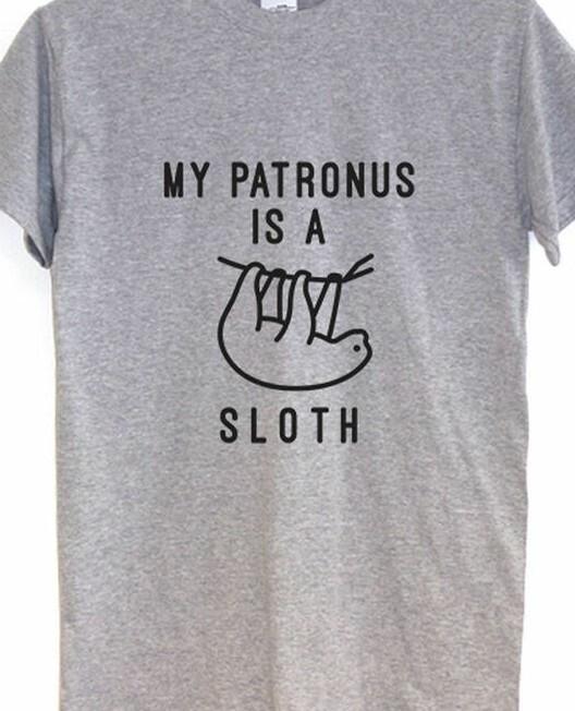 

My Patronus is a Sloth Funny T shirt tee animal lazy procrastinate 3XL