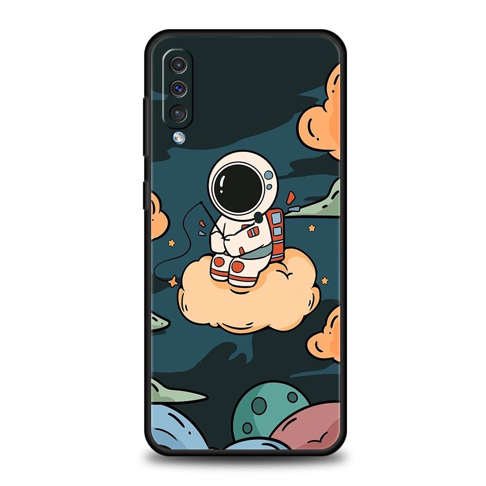 Cartoon Cute Cosmonaut Phone Case for Samsung Galaxy A56 A36 A26 A16 A34 A24 A42 A22 A20 A12 A40 A30 A10 5G Soft TPU Cover Shell
