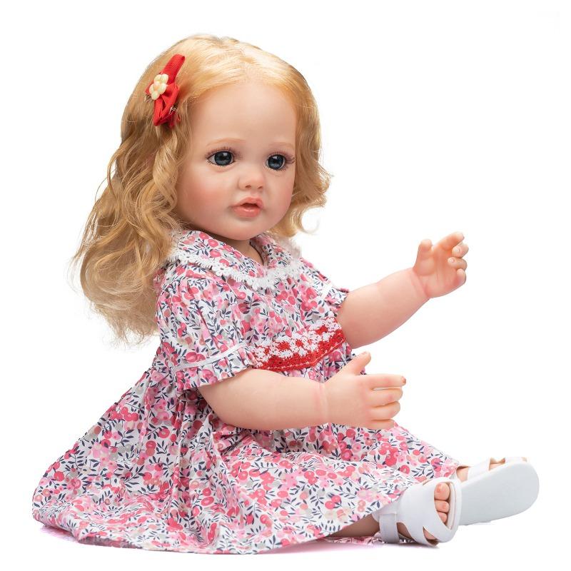 55 cm Ganzkörper-Reborn-Kleinkind-Mädchen-Prinzessin-Betty-Simulationspuppe aus weichem Silikon-Vinyl, lebensechte Soft-Touch-flexible 3D-Haut, sichtbare Adern, Babypuppenspielzeug