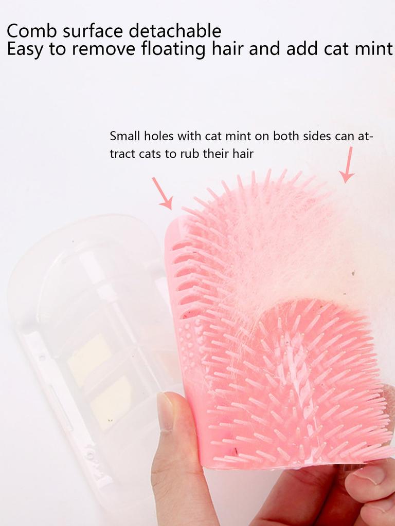 1pc-Small Wall Corner Fixed Arch Cat Grooming Device, Hair Removal and Itching Relief Massage Brush