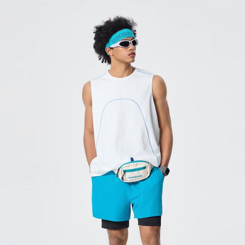 

Мужской летний комплект: жилет и шорты с цветовыми блоками, быстросохнущий M