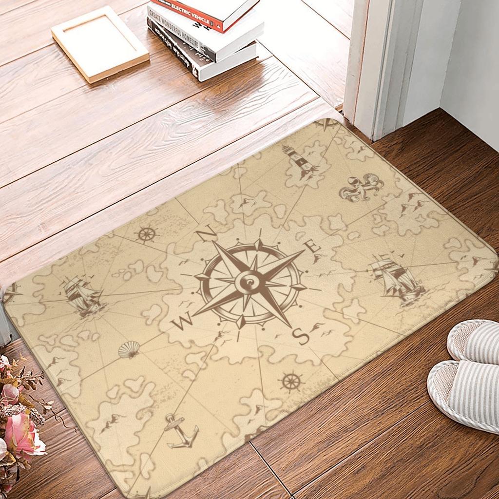 Mappa del Mondo Blu Zerbino Tappetino Antiscivolo Bagno Cucina Giardino Tappeto Tappeto 40*60cm