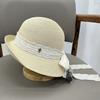 High-quality New Warped Edge Fisherman's Hat Children's Summer Lace Bow Streamer Versatile Vacation Sunshade Sunscreen Hat