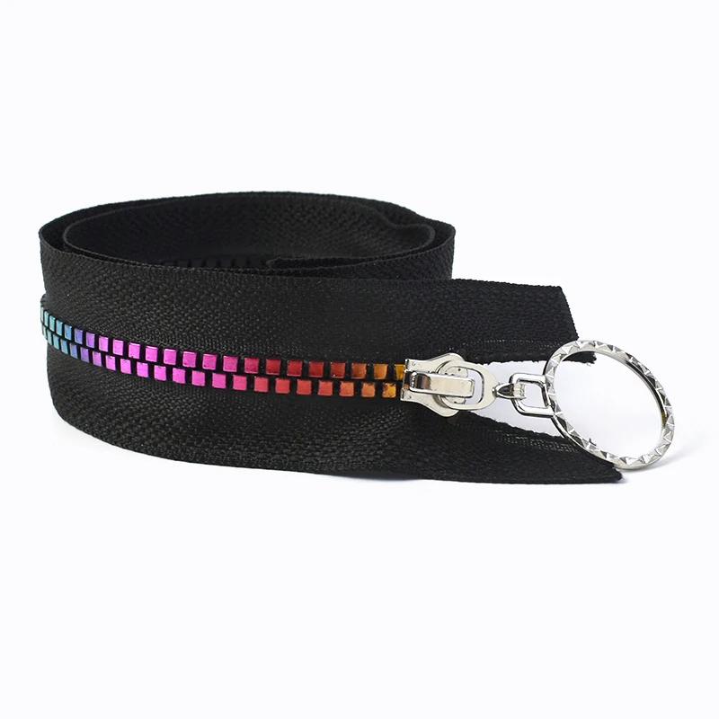 1/2Pcs 5# Resin Zip 15-80cm Open / Close End Auto Lock Zippers Rainbow Teeth Zipper Bag Coat Repair Kits Zips Sewing Accessories