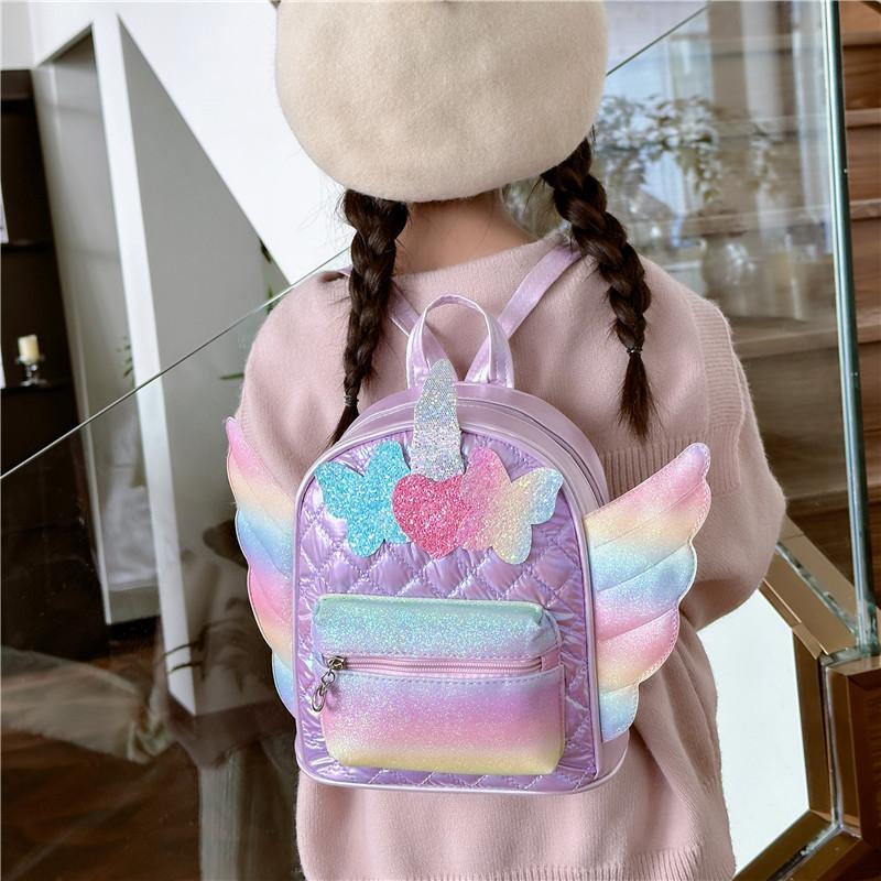 School Bag New Children's Bag Fashion Love Little Wings Girl Backpack Light Baby Snack Bag