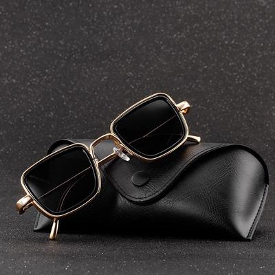 Unisex Vintage Square Frame Sunglasses: Trendy Metal Thick-Rimmed Outdoor Fashion