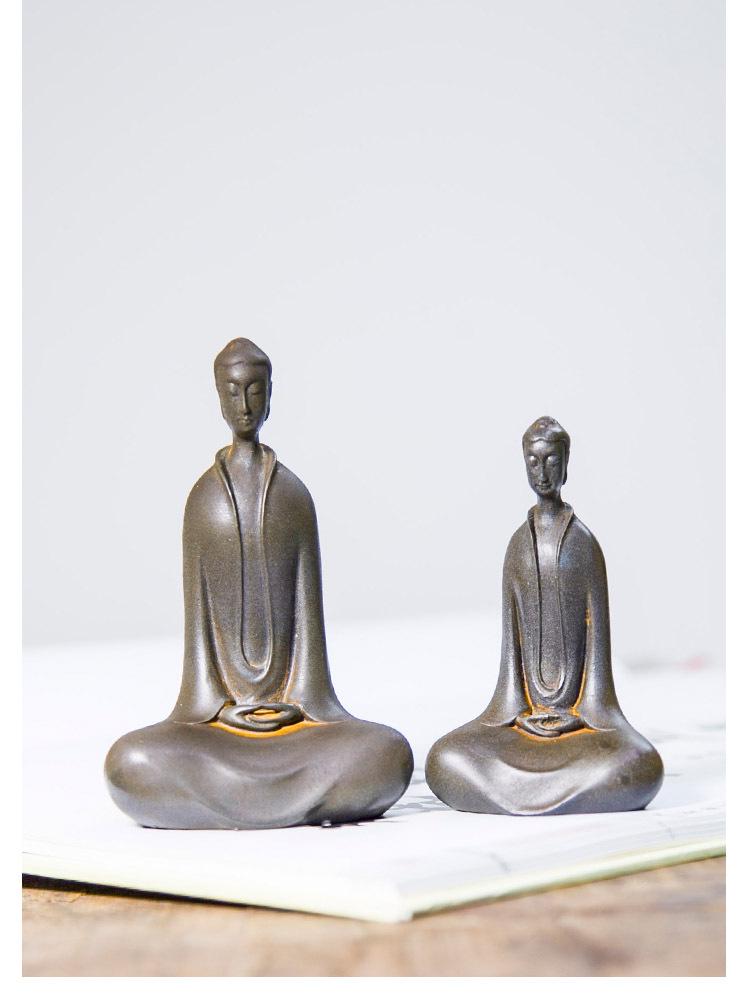 Zen Northern Wei Buddha Resin Statue: Handmade Chinese-Style Decor for Living Room