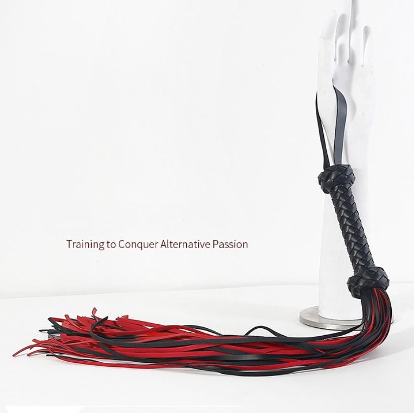 Adult Sex SM BDSM Toys Whip Flirting Game Fine Tassels Spanking Slight Pain PU Woven Handle Queen's Instruction Binding