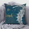 Juste de coussin de canapé bleu, taie d'oreiller, décoration de chambre à coucher, océan, mer, animal