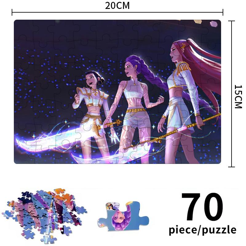 Hot 7 Styles Anime Demon Hunters Theme Board Game Toys Rumi Mira Zoey Huntrix Character Pattern Puzzle Kids Surprise Gifts