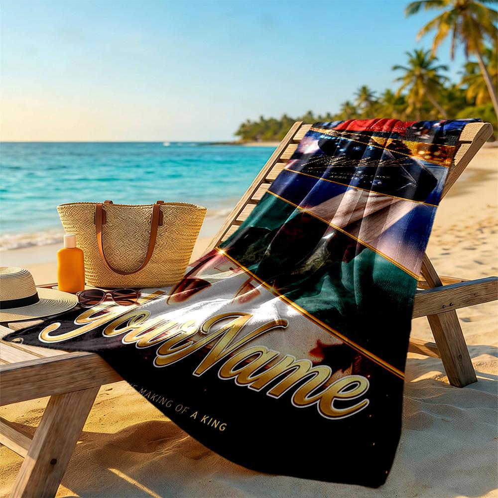 Michael Jackson Personalized Text Beach Towel High Absorbency & Quick-Dry Perfect for Traveling Yoga Camping and Swimming