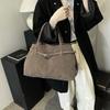 Retro premium women's bag 2025 new large-capacity suede tote bag simple commuter handbag