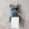 Escultura Creativa de Bulldog Portarrollos de Papel de Baño Gafas de Sol Perro Caja de Pañuelos Cocina Manualidades para el Hogar Decoración Regalo
