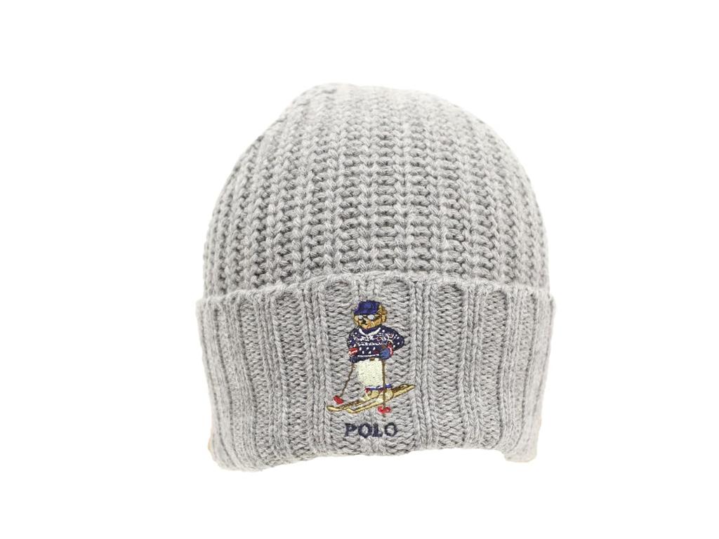 (Polo Ralph Lauren) Men's and Women's Polo Bear Embroidered AcrylicNylonWool Knit Cap 01080109-GREY [Used]
